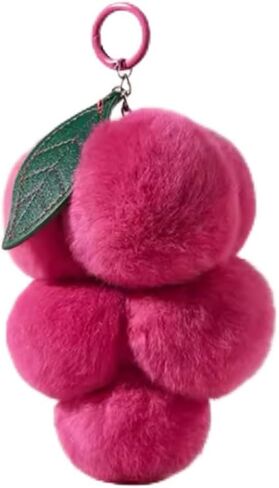 LEILA'S CHOICE Pom Pom Grape Keychain,Cute Stuffed Keychain, Cute Key Chain, Key Chain Accessories for Women, Purse Charms in Saudi Arabia