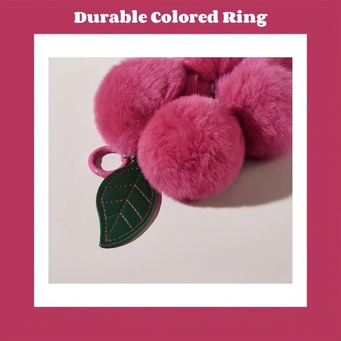LEILA'S CHOICE Pom Pom Grape Keychain,Cute Stuffed Keychain, Cute Key Chain, Key Chain Accessories for Women, Purse Charms in Saudi Arabia