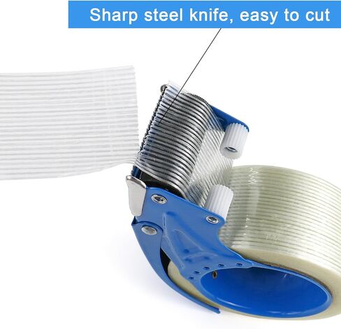 BOMEI PACK Strapping Tape 2Inch with Dispenser, Heavy Duty Fiberglass Reinforced Packing Tape with String for Moving and Shipping, 4Rolls x 5.5Mil x 35Yds, Total 140Yds in Saudi Arabia
