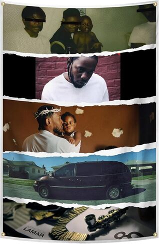 FrgMnt المغني كندريك نسيج الهيب هوب مغني الراب المفروشات للمنزل كلية النوم غرفة نوم جدار ديكور، ملون in Kuwait