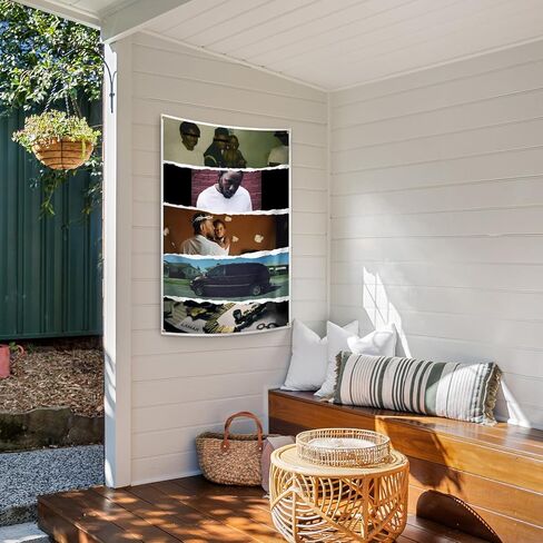 FrgMnt المغني كندريك نسيج الهيب هوب مغني الراب المفروشات للمنزل كلية النوم غرفة نوم جدار ديكور، ملون in Kuwait