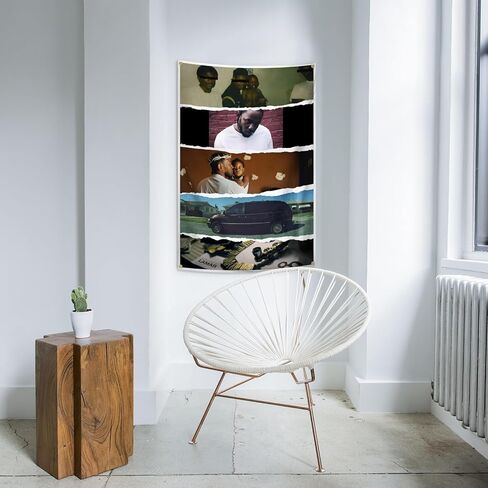 FrgMnt المغني كندريك نسيج الهيب هوب مغني الراب المفروشات للمنزل كلية النوم غرفة نوم جدار ديكور، ملون in Kuwait