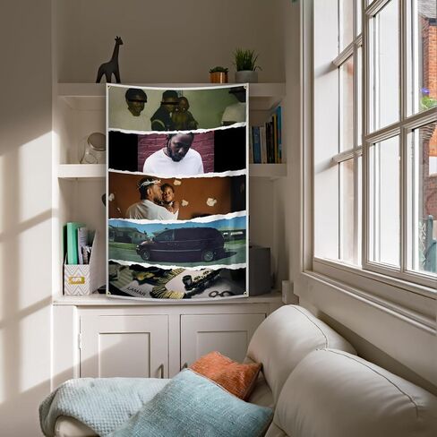 FrgMnt المغني كندريك نسيج الهيب هوب مغني الراب المفروشات للمنزل كلية النوم غرفة نوم جدار ديكور، ملون in Kuwait