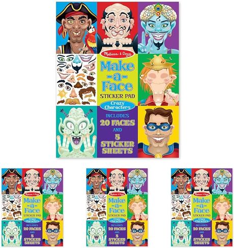 Melissa & Doug Make-a-Face Sticker Pad - Crazy Characters, 20 Faces, 5 Sticker Sheets in Saudi Arabia