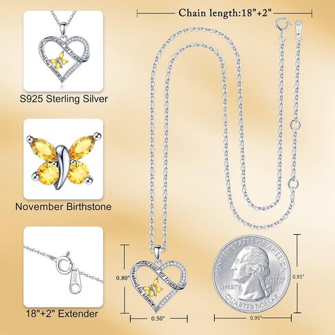 Iefil Daughter Gifts Butterfly Birthstone Necklaces, 925 Sterling Silver Butterfly Birthstone Jewelry Daughter Mothers Valentines Day Gifts Christmas Birthday Gifts for Daughter Girls in Saudi Arabia