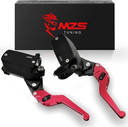 MZS Blue 7/8 Levers, Hydraulic Brake Clutch Lever Set Master Cylinder Reservoir Wheel Adjustable Short CNC Universal Compatible with Motorcycle Street Sport Dirt Bike Scooter ATV in Saudi Arabia
