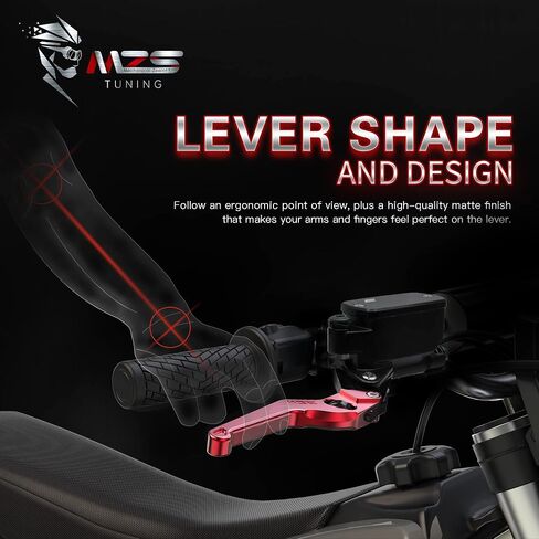 MZS Blue 7/8 Levers, Hydraulic Brake Clutch Lever Set Master Cylinder Reservoir Wheel Adjustable Short CNC Universal Compatible with Motorcycle Street Sport Dirt Bike Scooter ATV in Saudi Arabia
