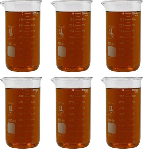 كوب سعة 50 مل، طويل القامة، 3.3 زجاج بوروسيليكات، مقياس مزدوج، متدرج، Karter Scientific 213F11 (مفرد) in Kuwait