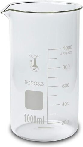كوب سعة 50 مل، طويل القامة، 3.3 زجاج بوروسيليكات، مقياس مزدوج، متدرج، Karter Scientific 213F11 (مفرد) in Kuwait
