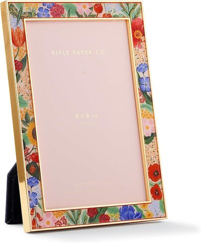RIFLE PAPER CO. 4x6 Picture Frame | For Special Photos With Friends And Family, Stylized Pattern Single Photo Frame For Desks, Cabinets, And Nightstands, Blossom in Kuwait
