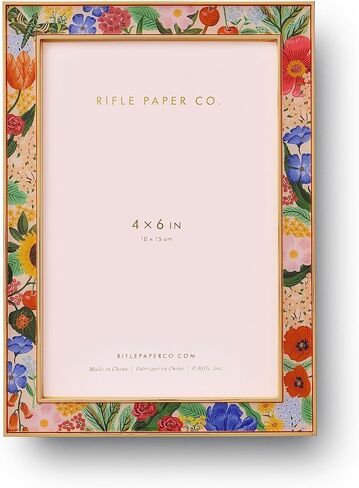 RIFLE PAPER CO. 4x6 Picture Frame | For Special Photos With Friends And Family, Stylized Pattern Single Photo Frame For Desks, Cabinets, And Nightstands, Blossom in Kuwait