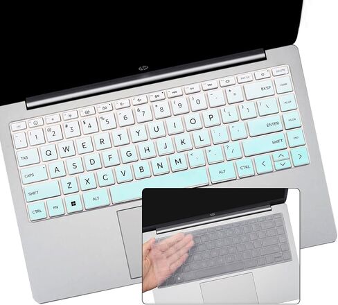 2 PCS Keyboard Cover for 2023 2022 HP Laptop 14 14-em 14-ES 14-ep 14-ek 14-ed 14t-eh100 14z-em000 em0047nr 14t-es000 es0013dx es0033dx 14t-ep000 ep0097nr Laptop Keyboard Protector Skin-Black+Clear in Saudi Arabia