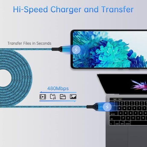 كابل شاحن USB A إلى USB C بطول 10 أقدام/3 عبوات لسيارة iPhone 15/15 Pro/15 Pro Max/15 Plus، سلك شاحن Android من النوع C شحن سريع لهاتف Samsung Galaxy A05S/A54/A53/A14/A13/A03S/S23 S22 الترا/S21/S20 in Kuwait