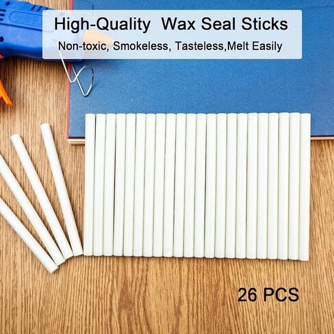 26-Piece 7mm Mini Wax Seal Sticks for Glue Guns – Elegant Sealing for Wedding Invitations, Greeting Cards, Wine Bottles & DIY Crafts （Champagne Gold） in Saudi Arabia