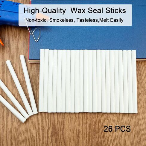 26-Piece 7mm Mini Wax Seal Sticks for Glue Guns – Elegant Sealing for Wedding Invitations, Greeting Cards, Wine Bottles & DIY Crafts （Champagne Gold） in Saudi Arabia