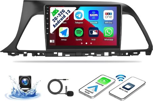ستيريو سيارة SIXWIN Android 13 لسيارة Hyundai Sonata 2015-2017 شاشة لمس 9 بوصة مع CarPlay اللاسلكي Android Auto Mirror Link 2G+32G بلوتوث FM 26UI WiFi EQ GPS Navigation كاميرا احتياطية MIC... in Saudi Arabia