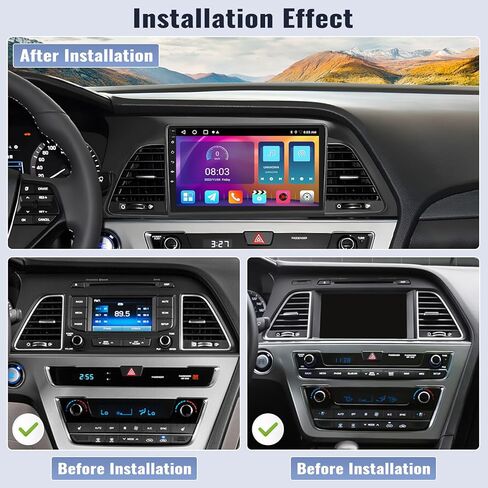 ستيريو سيارة SIXWIN Android 13 لسيارة Hyundai Sonata 2015-2017 شاشة لمس 9 بوصة مع CarPlay اللاسلكي Android Auto Mirror Link 2G+32G بلوتوث FM 26UI WiFi EQ GPS Navigation كاميرا احتياطية MIC... in Saudi Arabia
