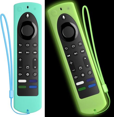 for 2023 Fire TV Stick 4K Max (2nd Gen) /Omni Series/Insignia/Toshiba/Fire TV 2-Series/4-Series- Alexa Voice Remote Control Silicone Cover with Lanyard（Black） in Saudi Arabia