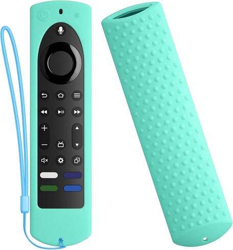 for 2023 Fire TV Stick 4K Max (2nd Gen) /Omni Series/Insignia/Toshiba/Fire TV 2-Series/4-Series- Alexa Voice Remote Control Silicone Cover with Lanyard（Black） in Saudi Arabia