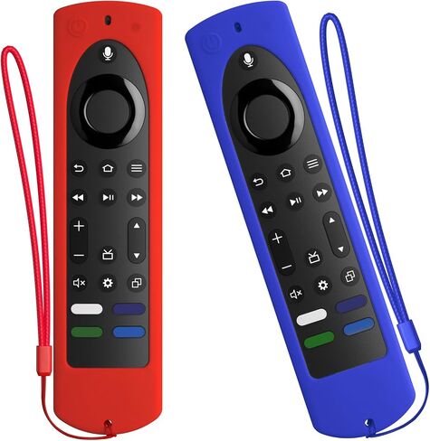for 2023 Fire TV Stick 4K Max (2nd Gen) /Omni Series/Insignia/Toshiba/Fire TV 2-Series/4-Series- Alexa Voice Remote Control Silicone Cover with Lanyard（Black） in Saudi Arabia