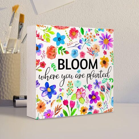 It's The Little Things in Life Inspirational Wooden Plaque Sign Desk Decor,Rustic Spring Summer Ladybug Heart Wood Block Sign Desk Decorations for Home Living Room Garden Shelf Table Decor in Saudi Arabia