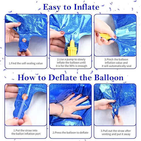 رقم 6 بالون 40 بوصة، بالون أزرق داكن كبير الحجم، رقم 6 بالونات من رقائق معدنية عملاقة، بالونات هيليوم عيد الميلاد السادس للأطفال الأولاد والبنات ديكورات حفلات أعياد الميلاد ومناسبات الذكرى السنوية للزفاف in Kuwait