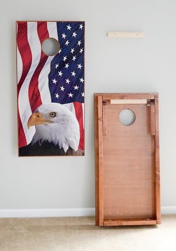 Cornhole Board Wall Mount Accessory Kit Perfect for Displaying Your Boards - Unfinished Wood Ready for Paint or Stain - Wall Anchors and H/W Included in Saudi Arabia