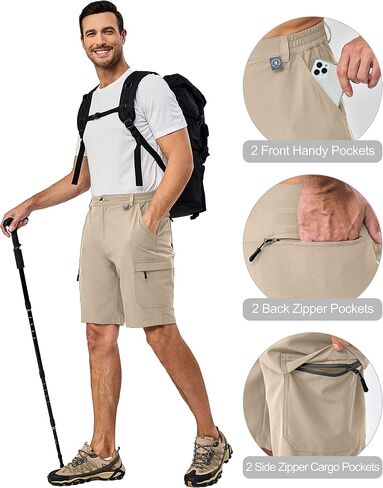 Little Donkey Andy Men's 10 Inch Quick Dry Cargo Shorts Stretch Lightweight Outdoor Hiking Shorts UPF 50 in Saudi Arabia