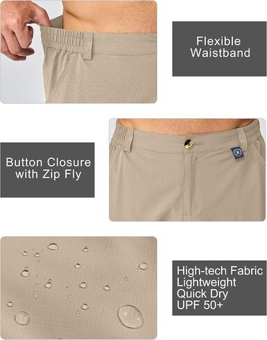 Little Donkey Andy Men's 10 Inch Quick Dry Cargo Shorts Stretch Lightweight Outdoor Hiking Shorts UPF 50 in Saudi Arabia