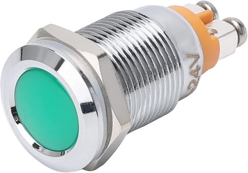 APIELE Indicator Light 12mm 1/2" Waterproof IP67 Metal Signal Lamp 12V AC/DC LED Pilot Dash Lamp Concave Head Green for Car Truck Boat (Blue, 12mm) in Kuwait