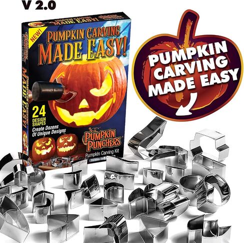 Pumpkin carving kit for kids | Pumpkin carving tools | Pumpkin carving stencils | Pumpkin carver kit | safe pumpkin tools (24 pieces) in Saudi Arabia