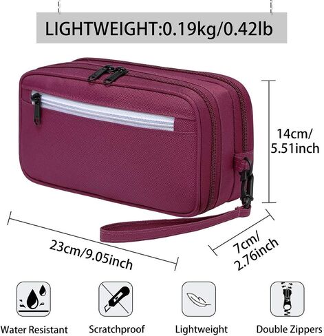 Pencil Case, Chasechic Large Pen Pouch Holder with Double Zipped Compartment and Wristlet for School Office Yellow in Saudi Arabia