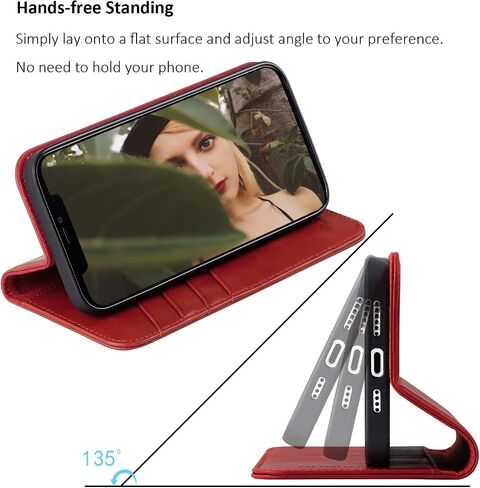 VISOUL Case for iPhone 12 Pro Max 6.7", Genuine Leather Flip Wallet Case Cover with Stand for Men and Women, Magnetic Phone Case Portfolio with Card Holder for iPhone 12 Pro Max 5G 6.7-inch (Black) in Saudi Arabia
