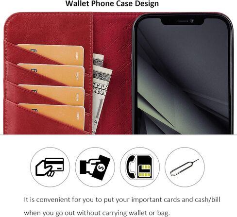VISOUL Case for iPhone 12 Pro Max 6.7", Genuine Leather Flip Wallet Case Cover with Stand for Men and Women, Magnetic Phone Case Portfolio with Card Holder for iPhone 12 Pro Max 5G 6.7-inch (Black) in Saudi Arabia