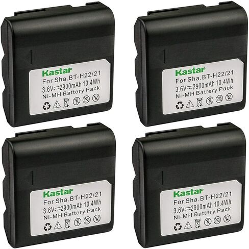 Kastar 4-Pack BT-H22 Battery 3.6V 2900mAh Replacement for Sharp VL-E620U, VL-E630, VL-E630H, VL-E630S, VL-E630U, VL-E650, VL-E650U, VL-E660, VL-E660S, VL-E660U, VL-E665U, VL-E680, VL-E680H, VL-E680S in Saudi Arabia