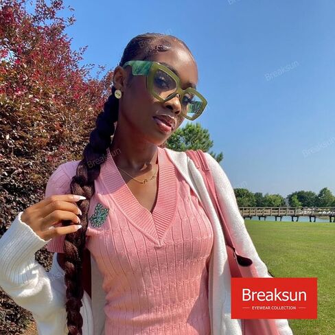 Breaksun Thick Frame Blue Light Glasses for Women Men Fashion Oversized Square Computer Gaming Eyeglasses in Saudi Arabia