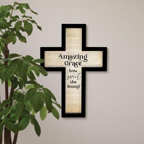 P. Graham Dunn Amazing Grace Black Outline 18 x 12.75 MDF Wood Decorative Cross Sign in Saudi Arabia