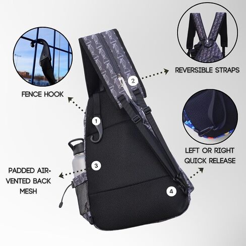 Pickleball Bag for Men & Women Pickleball Backpack - Adjustable Sling Bag/Crossbody with Fence Hook in Saudi Arabia