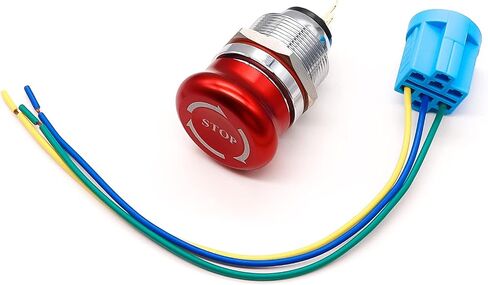 mxuteuk 22mm Emergency Stop Push Button Switch Stainless Steel Metal Latching Switch 12-220V 3A 1NO 1NC with Connection Plug MXU-XT-CT-2 in Saudi Arabia