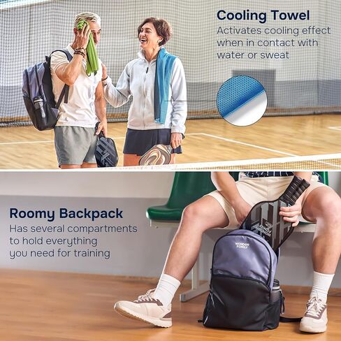 مجموعة مجاديف كرة البيسبول المكونة من 2 - مجاديف كرة البيسبول المعتمدة من الولايات المتحدة الأمريكية من الألياف الزجاجية - مضارب كرة البيسبول مع حقيبة ظهر ومنشفتين تبريد و4 كرات (2 خارجية و2 داخلية) in Kuwait