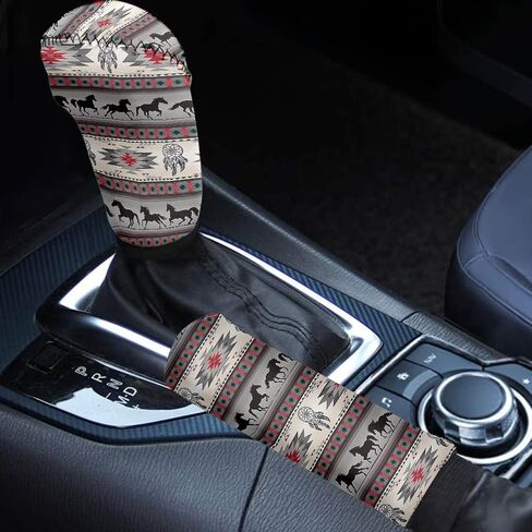 Buybai Womens Car Gear Shift Knob Cover+ Hand Brake Cover Dreamcatcher Car Decor Accessories 2 Pcs Set Fit Most Vehicles Soft & Comfort in Saudi Arabia