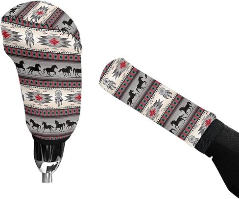 Buybai Womens Car Gear Shift Knob Cover+ Hand Brake Cover Dreamcatcher Car Decor Accessories 2 Pcs Set Fit Most Vehicles Soft & Comfort in Saudi Arabia