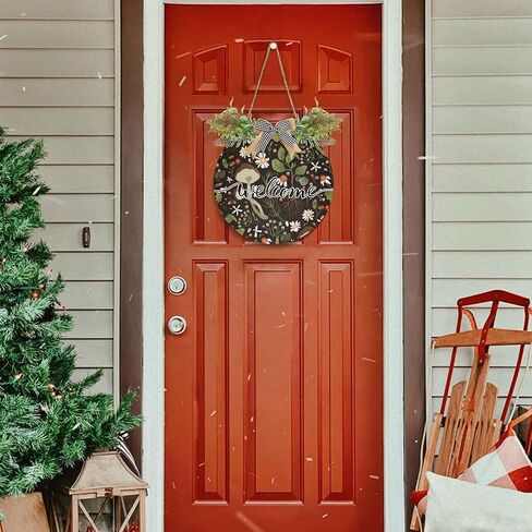 Watercolor Penguin Welcome Sign Farmhouse Front Porch Decor Door Hanging Welcome Wreath for Holiday Wall Home Decoration 12 X 12 in in Saudi Arabia
