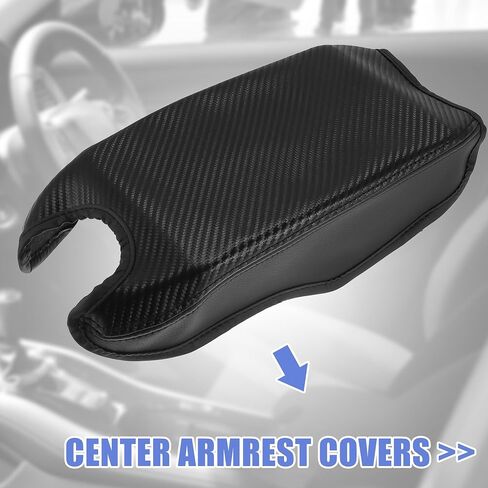 X AUTOHAUX Waterproof Anti-Scratch Microfiber Leather Armrest Box Cover Center Console Pad Protector Covers for Honda HR-V 2016 2017 2018 2019 2020 2021 Carbon Fiber Pattern Black in Saudi Arabia