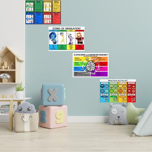CULION Zones of Regulation Poster, Feelings Posters, Feelings Chart For Kids, Emotions Poster, Autism Sensory Products, Set of 4 (08×12inch) in Saudi Arabia