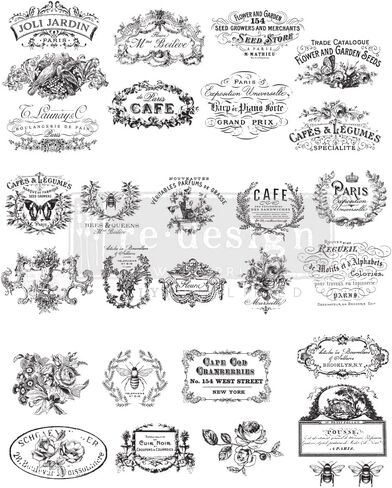 إعادة التصميم مع Prima، Redesign Decor Transfers® تصميم الملصقات الكلاسيكية العتيقة مقاس 24 بوصة × 30 بوصة 655350646486 in Kuwait