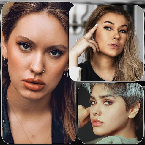 18PCS 20G G23 Titanium Nose Rings for Women Men Pure Titanium Double Nose Rings Hoops for Sensitive Skin L Shaped Screw Bone Nose Studs Hypoallergenic CZ Nose Stud Piercing Jewelry in Saudi Arabia