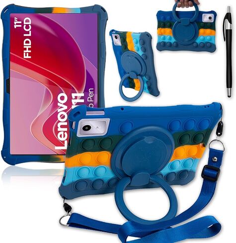 ATOOZ Case for Lenovo Tab M11 Tablet 11 Inch,Lenovo Tab M11 Case Kids with 360° Rotatable Stand,Pen Slots,Shoulder Straps Silicone Lightweight Case for Lenovo Tab M11 (TB330F/TB331F) (Dazzling Pink) in Saudi Arabia