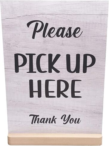 Please Pick Up Here Sign - Order, Delivery, Café, Takeaway, Coffee Shop, Sandwich Shop, Counter Sign, A4 size (Nw with Black Plastic Feet) in Saudi Arabia