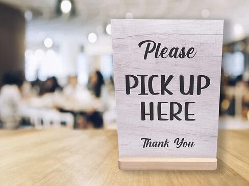 Please Pick Up Here Sign - Order, Delivery, Café, Takeaway, Coffee Shop, Sandwich Shop, Counter Sign, A4 size (Nw with Black Plastic Feet) in Saudi Arabia